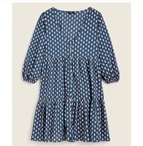 J.CREW Tiered cotton voile beach dress in best buds Size XXS AY583